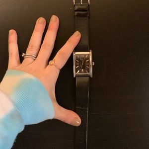 Relic Men’s leather watch. Silver face. Black leather strap